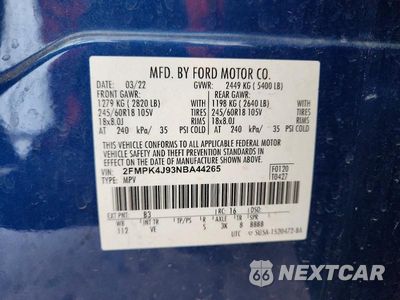 Zdjęcie 13 z 13 samochodu: 2022 FORD EDGE SEL VIN:2FMPK4J93NBA44265 - miniatura