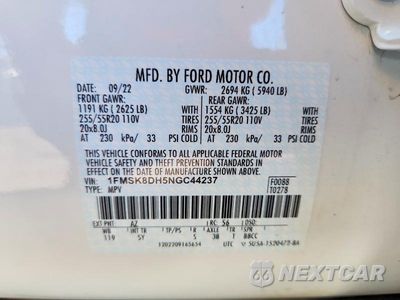 Zdjęcie 13 z 13 samochodu: 2022 FORD EXPLORER XLT VIN:1FMSK8DH5NGC44237 - miniatura