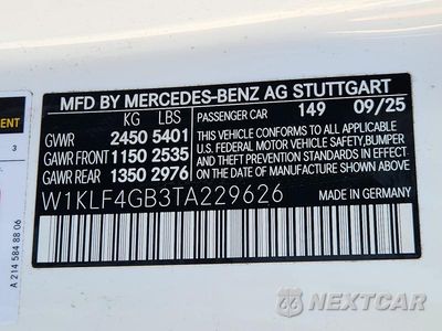 Zdjęcie 12 z 12 samochodu: 2026 MERCEDES-BENZ E 350 VIN:W1KLF4GB3TA229626 - miniatura