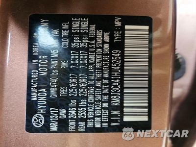 Zdjęcie 13 z 13 samochodu: 2017 HYUNDAI TUCSON SE PLUS VIN:KM8J3CA41HU452649 - miniatura