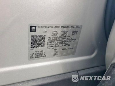 Zdjęcie 13 z 13 samochodu: 2020 CHEVROLET EQUINOX VIN:3GNAX5EV1LS582700 - miniatura