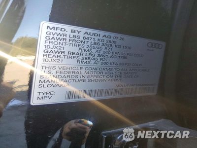 Zdjęcie 13 z 13 samochodu: 2021 AUDI Q8 PREMIUM VIN:WA1AVAF15MD000953 - miniatura