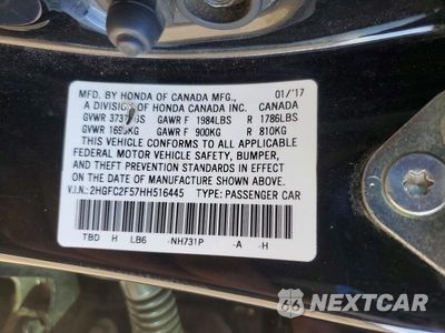 Zdjęcie 12 z 12 samochodu: 2017 HONDA CIVIC LX VIN:2HGFC2F57HH516445 - miniatura