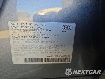 Zdjęcie 14 z 14 samochodu: 2016 AUDI Q5 PREMIUM VIN:WA1C2AFP9GA075246 - miniatura