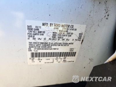 Zdjęcie 13 z 13 samochodu: 2013 FORD EXPLORER XLT VIN:1FM5K8D85DGA19814 - miniatura