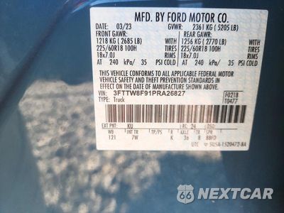 Zdjęcie 12 z 12 samochodu: 2023 FORD MAVERICK XL VIN:3FTTW8F91PRA26827 - miniatura