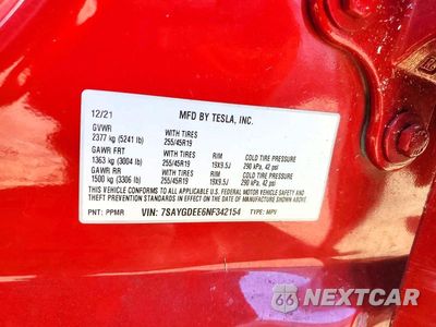 Zdjęcie 13 z 13 samochodu: 2022 TESLA MODEL Y VIN:7SAYGDEE6NF342154 - miniatura