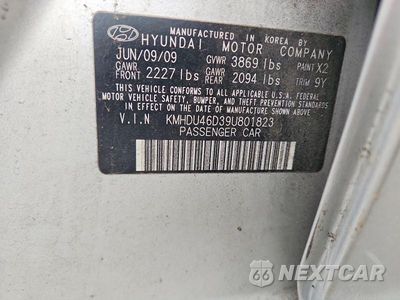 Zdjęcie 12 z 12 samochodu: 2009 HYUNDAI ELANTRA GLS VIN:KMHDU46D39U801823 - miniatura