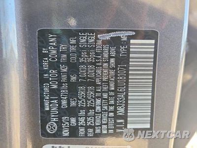 Zdjęcie 12 z 12 samochodu: 2020 HYUNDAI TUCSON SEL VIN:KM8J33AL6LU181071 - miniatura