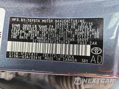 Zdjęcie 12 z 12 samochodu: 2015 TOYOTA COROLLA L VIN:2T1BURHE8FC470048 - miniatura
