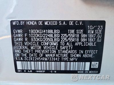 Zdjęcie 13 z 13 samochodu: 2024 HONDA HR-V SPORT VIN:3CZRZ2H54RM733942 - miniatura
