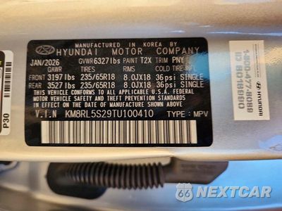 Zdjęcie 14 z 14 samochodu: 2026 HYUNDAI PALISADE SEL VIN:KM8RL5S29TU100410 - miniatura