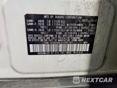 Zdjęcie 12 z 12 samochodu: 2018 SUBARU OUTBACK 2.5I LIMITED VIN:4S4BSANC4J3267181 - miniatura