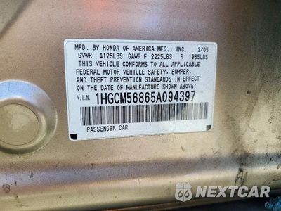 Zdjęcie 12 z 12 samochodu: 2005 HONDA ACCORD EX VIN:1HGCM56865A094397 - miniatura