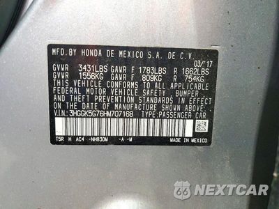 Zdjęcie 12 z 12 samochodu: 2017 HONDA FIT EX VIN:3HGGK5G76HM707168 - miniatura