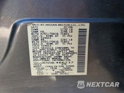 Zdjęcie 13 z 13 samochodu: 2006 NISSAN FRONTIER SE VIN:1N6AD07U56C466237 - miniatura