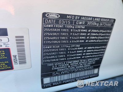 Zdjęcie 13 z 13 samochodu: 2015 LAND ROVER RANGE ROVER SPORT SC VIN:SALWR2TF5FA526440 - miniatura