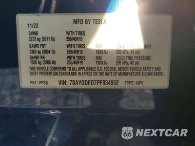 Zdjęcie 14 z 14 samochodu: 2023 TESLA MODEL Y VIN:7SAYGDED7PF934852 - miniatura