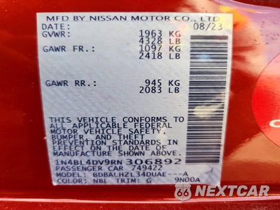 Zdjęcie 12 z 12 samochodu: 2024 NISSAN ALTIMA SV VIN:1N4BL4DV9RN306892 - miniatura