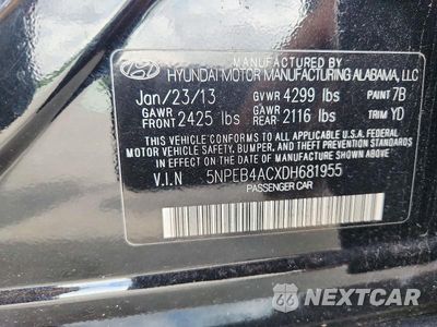 Zdjęcie 12 z 12 samochodu: 2013 HYUNDAI SONATA GLS VIN:5NPEB4ACXDH681955 - miniatura