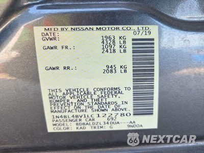 Zdjęcie 12 z 12 samochodu: 2020 NISSAN ALTIMA S VIN:1N4BL4BV1LC122780 - miniatura