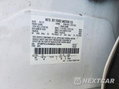 Zdjęcie 12 z 12 samochodu: 2021 FORD EDGE SEL VIN:2FMPK3J94MBA10246 - miniatura