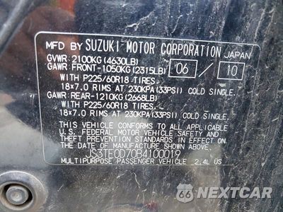 Zdjęcie 13 z 13 samochodu: 2011 SUZUKI GRAND VITARA JLX VIN:JS3TE0D70B4100019 - miniatura