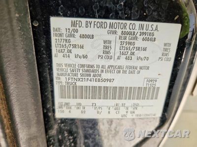 Zdjęcie 12 z 12 samochodu: 2001 FORD F250 SUPER DUTY VIN:1FTNX21F41EB50987 - miniatura