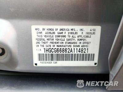 Zdjęcie 12 z 12 samochodu: 2002 HONDA ACCORD EX VIN:1HGCG66862A114821 - miniatura