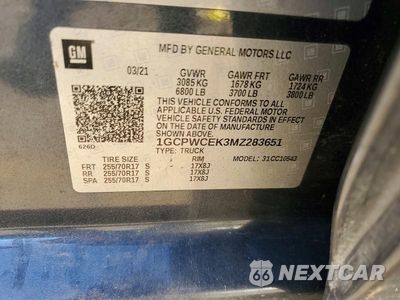 Zdjęcie 12 z 12 samochodu: 2021 CHEVROLET SILVERADO C1500 LT VIN:1GCPWCEK3MZ283651 - miniatura