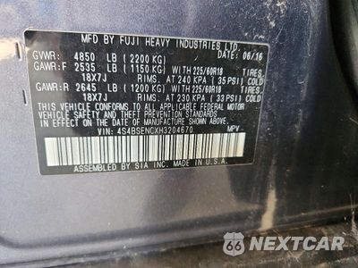 Zdjęcie 12 z 12 samochodu: 2017 SUBARU OUTBACK 3.6R LIMITED VIN:4S4BSENCXH3204670 - miniatura