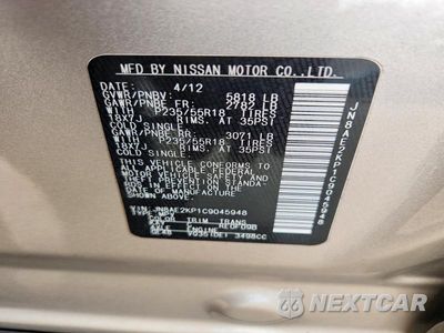 Zdjęcie 13 z 13 samochodu: 2012 NISSAN QUEST 3.5 S VIN:JN8AE2KP1C9045948 - miniatura