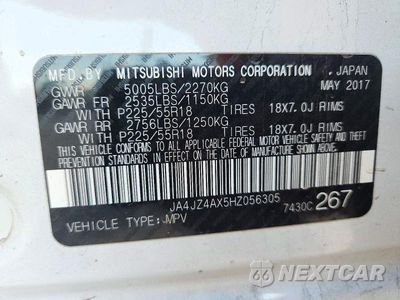Zdjęcie 13 z 13 samochodu: 2017 MITSUBISHI OUTLANDER GT VIN:JA4JZ4AX5HZ056305 - miniatura
