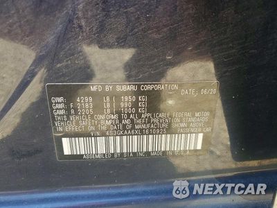 Zdjęcie 12 z 12 samochodu: 2020 SUBARU IMPREZA VIN:4S3GKAA6XL1610925 - miniatura