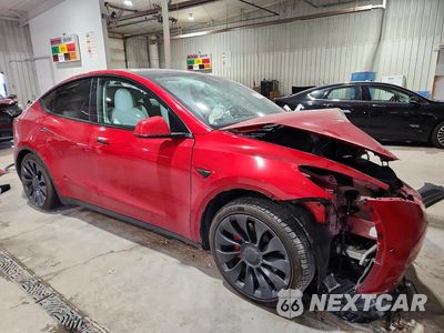 Czwarte zdjęcie samochodu z boku: 2022 TESLA MODEL Y VIN:7SAYGDEF9NF540204 - miniatura