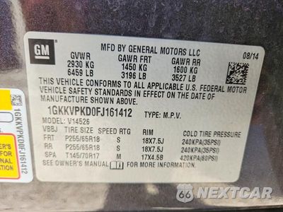 Zdjęcie 13 z 13 samochodu: 2015 GMC ACADIA SLE VIN:1GKKVPKD0FJ161412 - miniatura