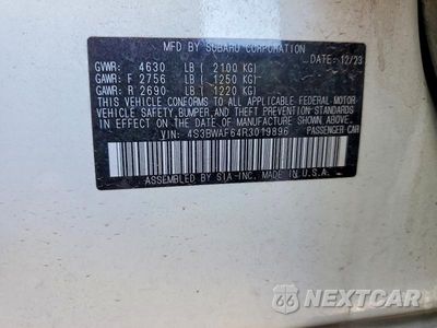 Zdjęcie 13 z 13 samochodu: 2024 SUBARU LEGACY PREMIUM VIN:4S3BWAF64R3019896 - miniatura