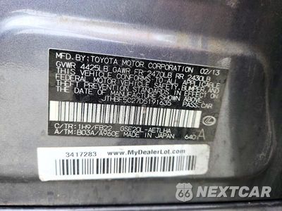 Zdjęcie 12 z 12 samochodu: 2013 LEXUS IS 250 VIN:JTHBF5C27D5191635 - miniatura