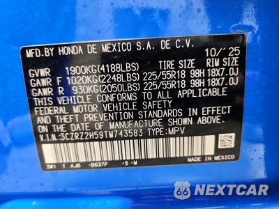 Zdjęcie 13 z 13 samochodu: 2026 HONDA HR-V SPORT VIN:3CZRZ2H59TM743583 - miniatura