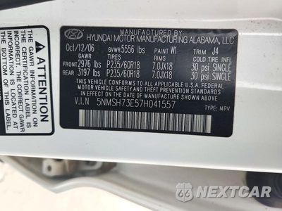 Zdjęcie 13 z 13 samochodu: 2007 HYUNDAI SANTA FE SE VIN:5NMSH73E57H041557 - miniatura