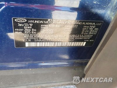 Zdjęcie 13 z 13 samochodu: 2019 HYUNDAI SANTA FE SEL 2.4L VIN:5NMS33AD7KH080807 - miniatura