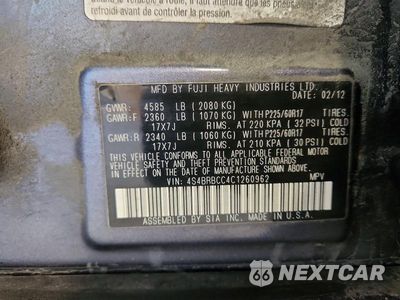 Zdjęcie 13 z 13 samochodu: 2012 SUBARU OUTBACK 2.5I PREMIUM VIN:4S4BRBCC4C1260962 - miniatura