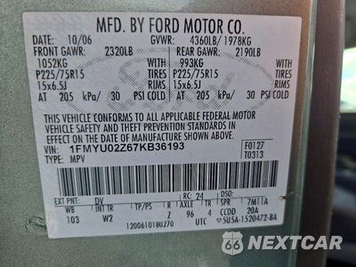 Zdjęcie 14 z 14 samochodu: 2007 FORD ESCAPE XLS VIN:1FMYU02Z67KB36193 - miniatura