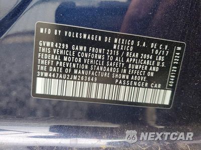 Zdjęcie 13 z 13 samochodu: 2018 VOLKSWAGEN GTI S/SE VIN:3VW447AU2JM263649 - miniatura