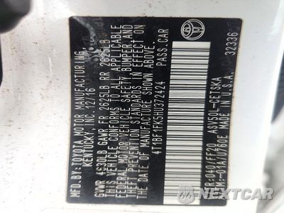 Zdjęcie 13 z 13 samochodu: 2017 TOYOTA CAMRY SE VIN:4T1BF1FK5HU372424 - miniatura