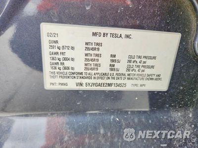 Zdjęcie 13 z 13 samochodu: 2021 TESLA MODEL Y VIN:5YJYGAEE2MF134525 - miniatura