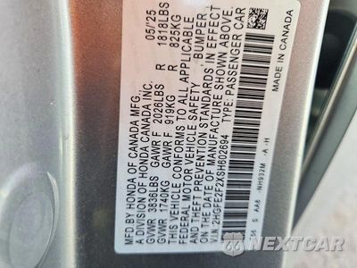 Zdjęcie 12 z 12 samochodu: 2025 HONDA CIVIC LX VIN:2HGFE2F2XSH602694 - miniatura