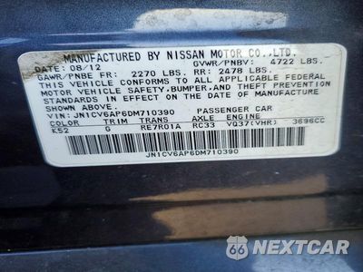 Zdjęcie 12 z 12 samochodu: 2013 INFINITI G37 SEDAN JOURNEY VIN:JN1CV6AP6DM710390 - miniatura