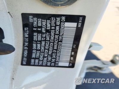 Zdjęcie 12 z 12 samochodu: 2018 HONDA CIVIC TYPE-R TOURING VIN:SHHFK8G75JU202128 - miniatura