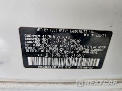 Zdjęcie 13 z 13 samochodu: 2014 SUBARU IMPREZA WRX STI VIN:JF1GR8H63EL213497 - miniatura